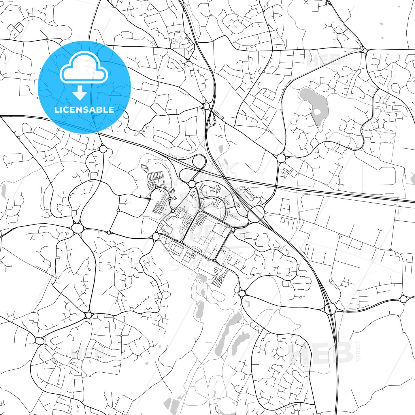Telford, England, UK, Vector Map - Light