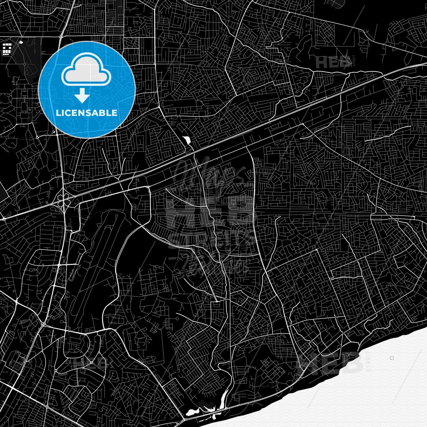 Teshi Old Town, Ghana PDF map