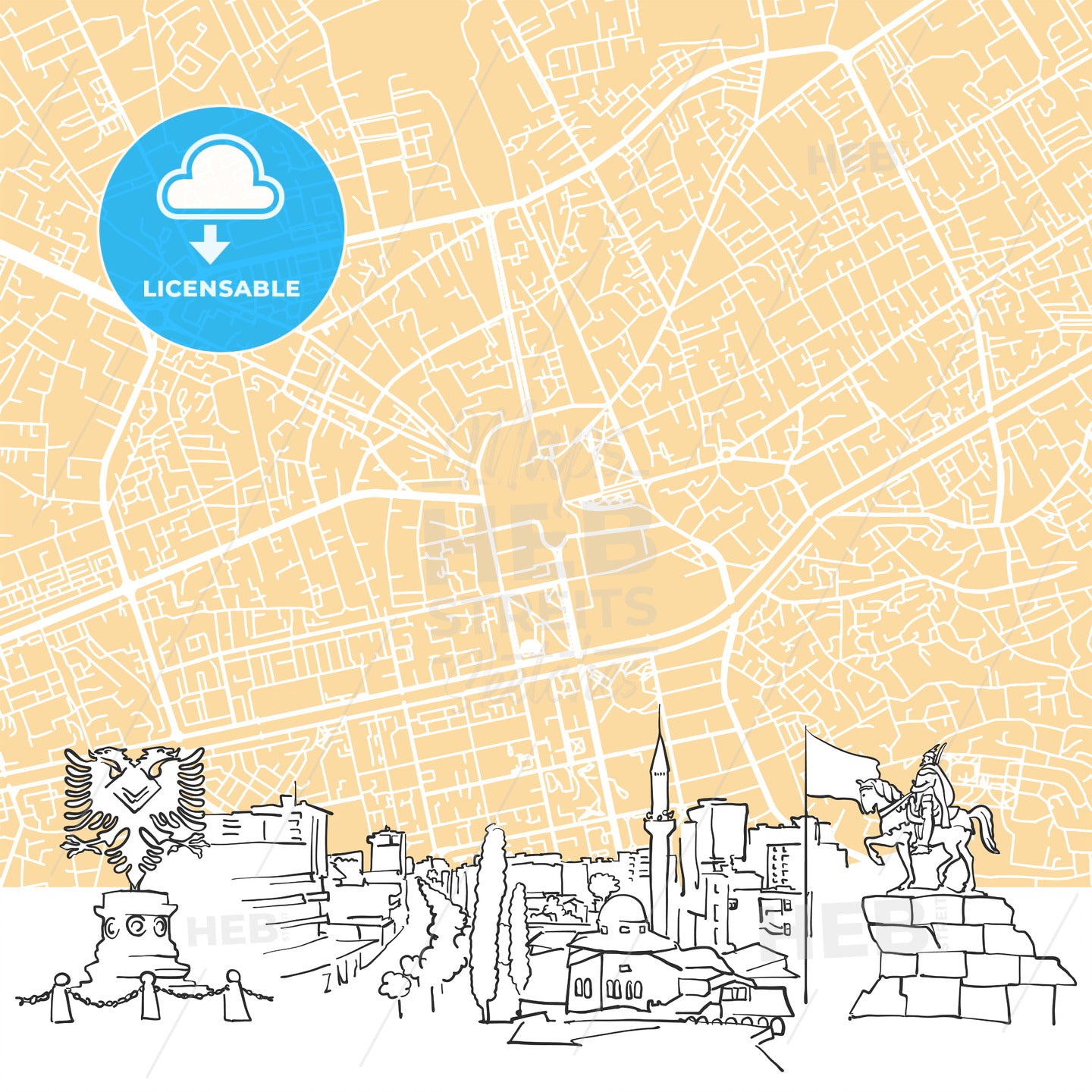 Tirana Albania Background Map