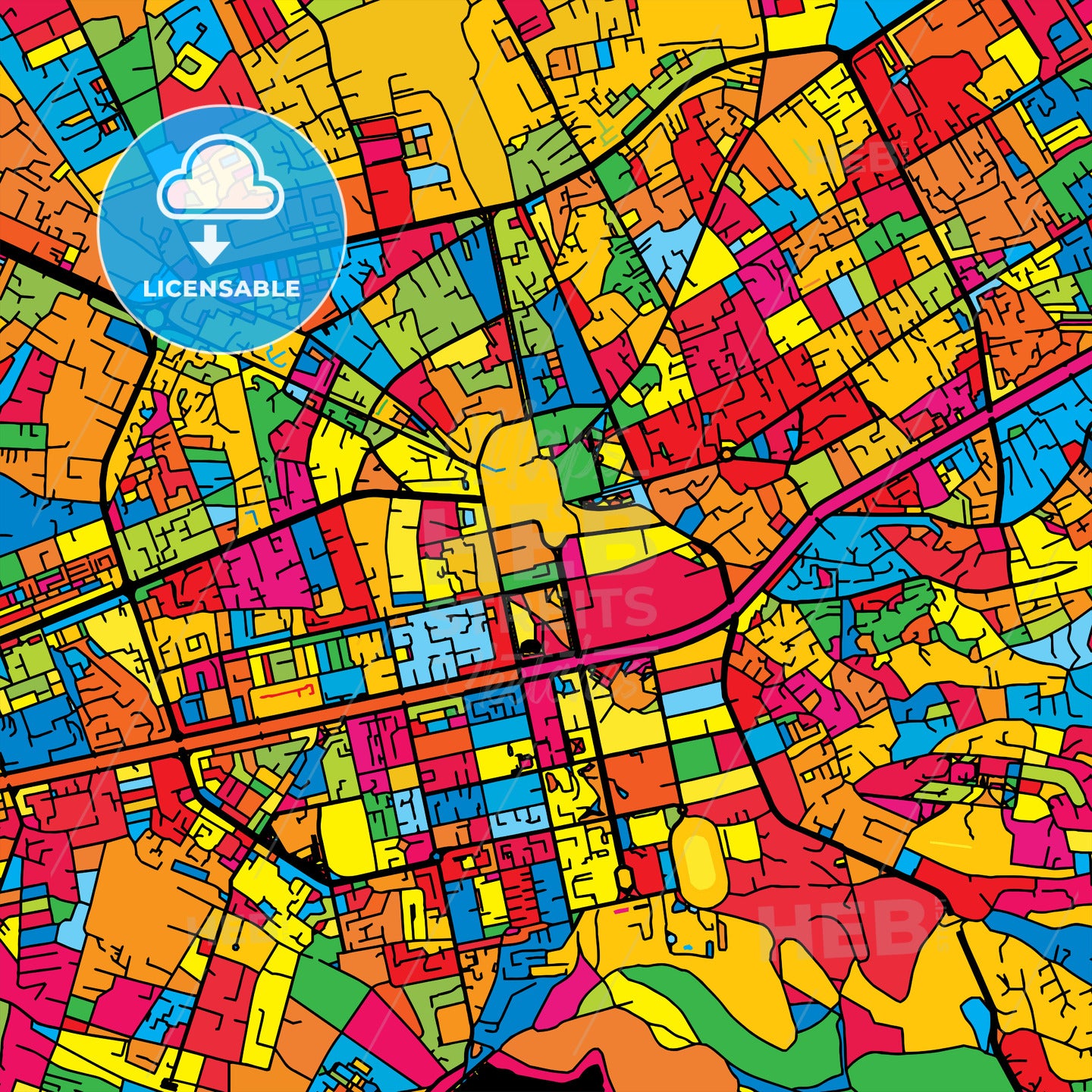 Tirana Albania Colorful Map