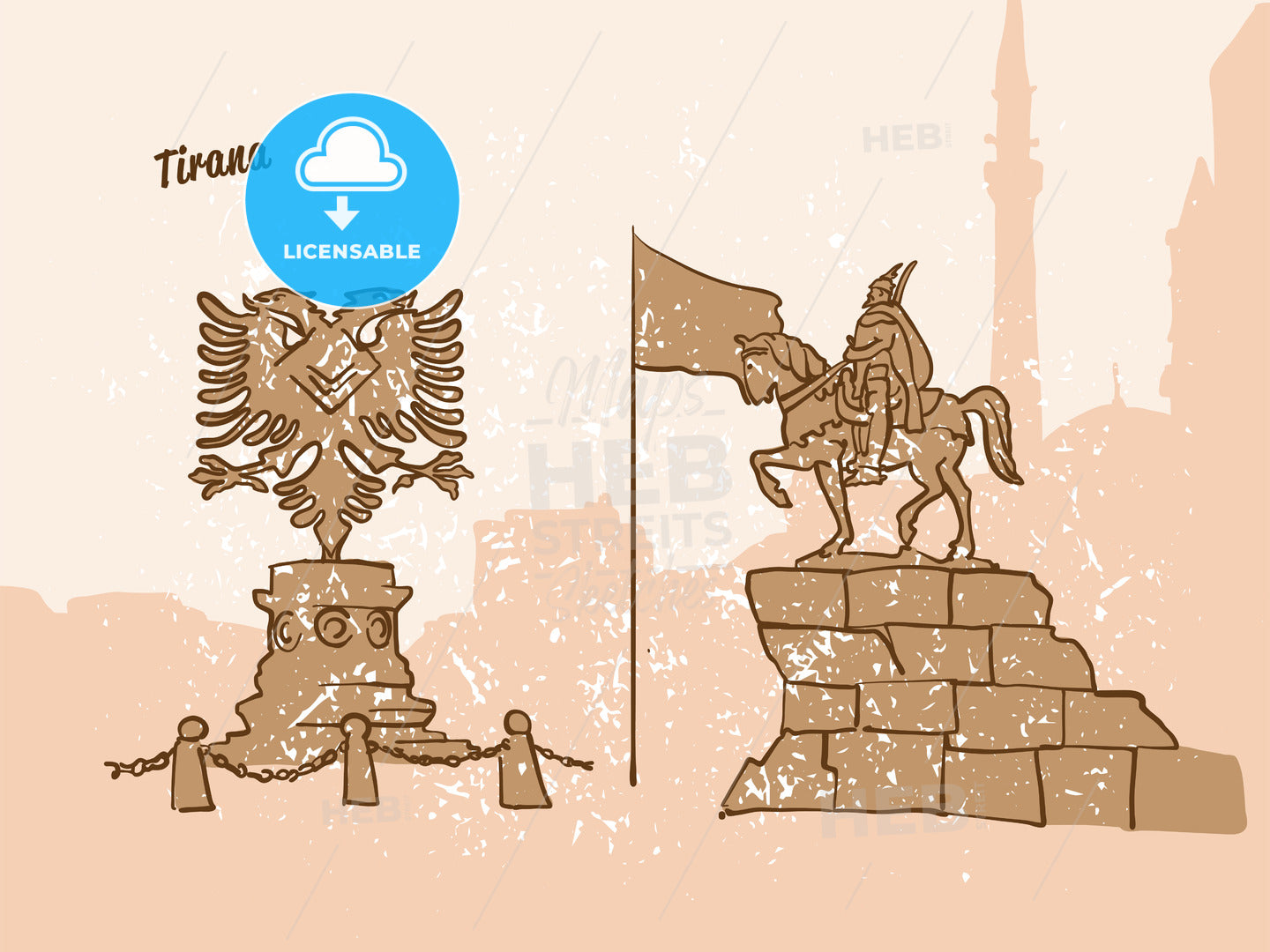 Tirana, Albania, Greeting Card – instant download