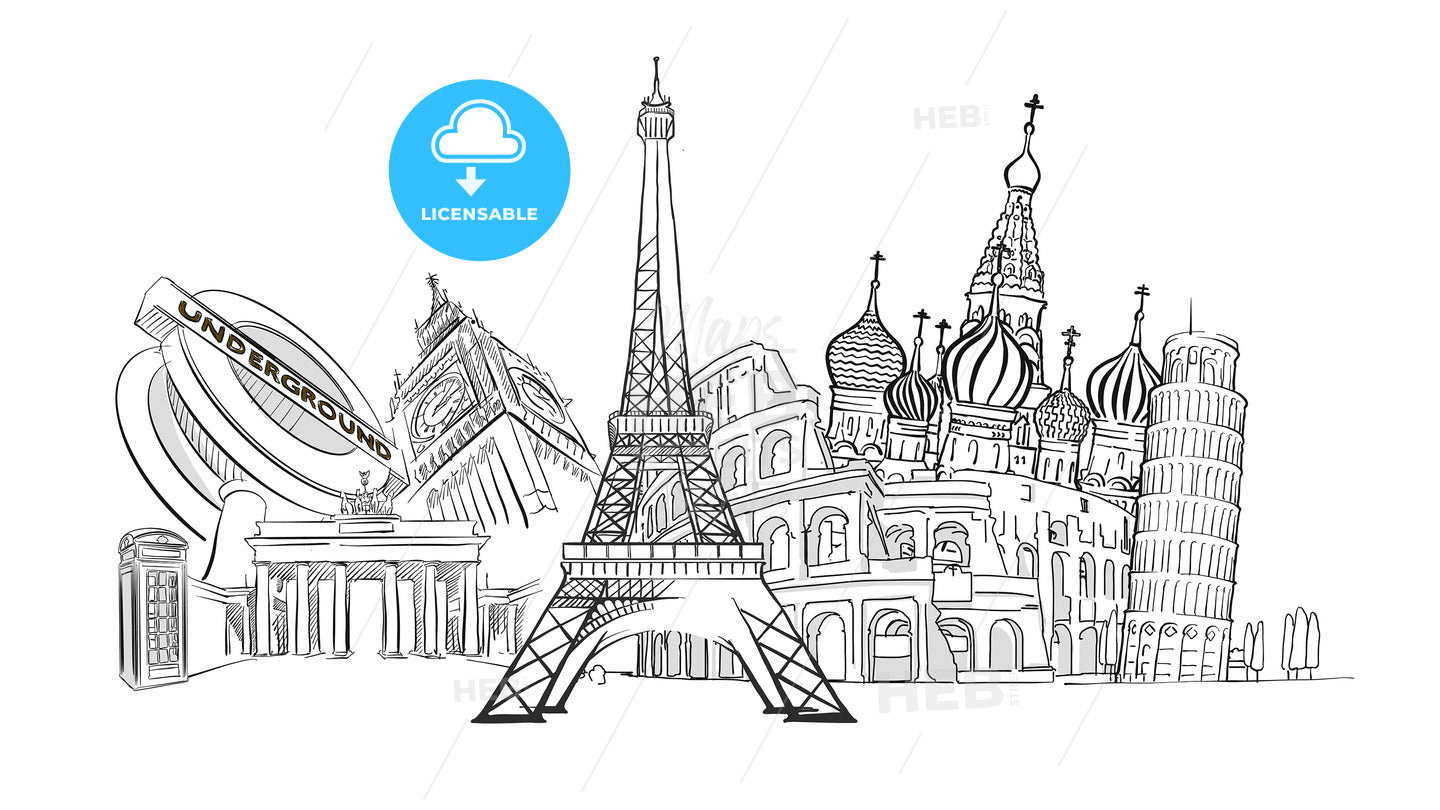 Travel to Europe Landmarks – instant download