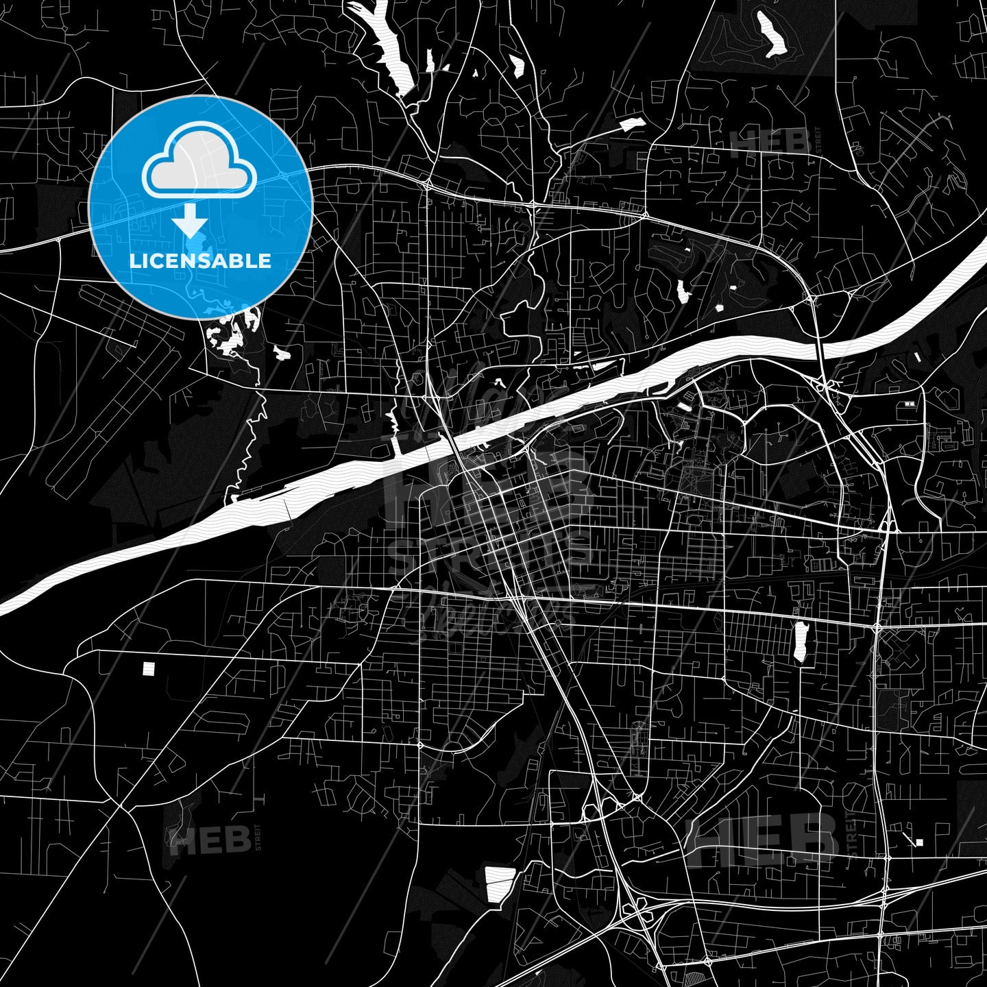 Tuscaloosa, Alabama, United States, PDF map