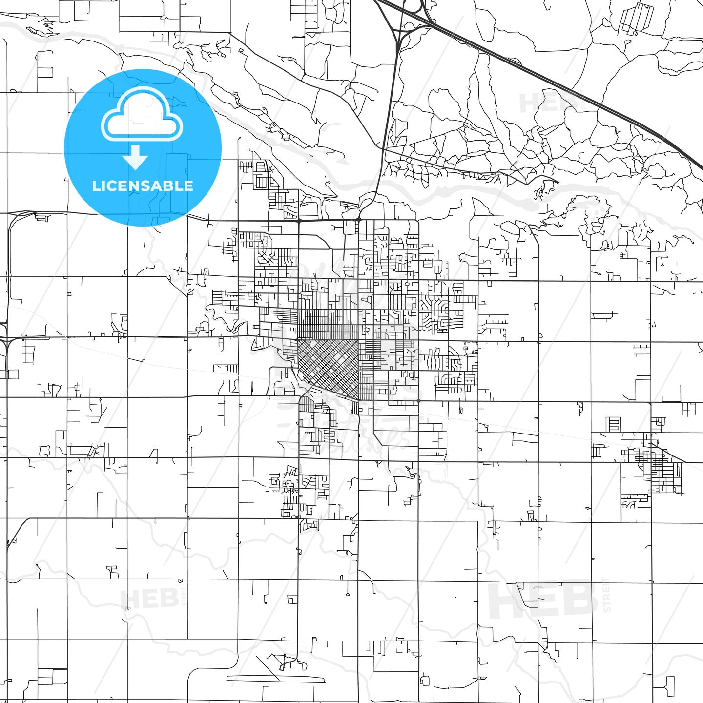 Twin Falls, Idaho - Area Map - Light