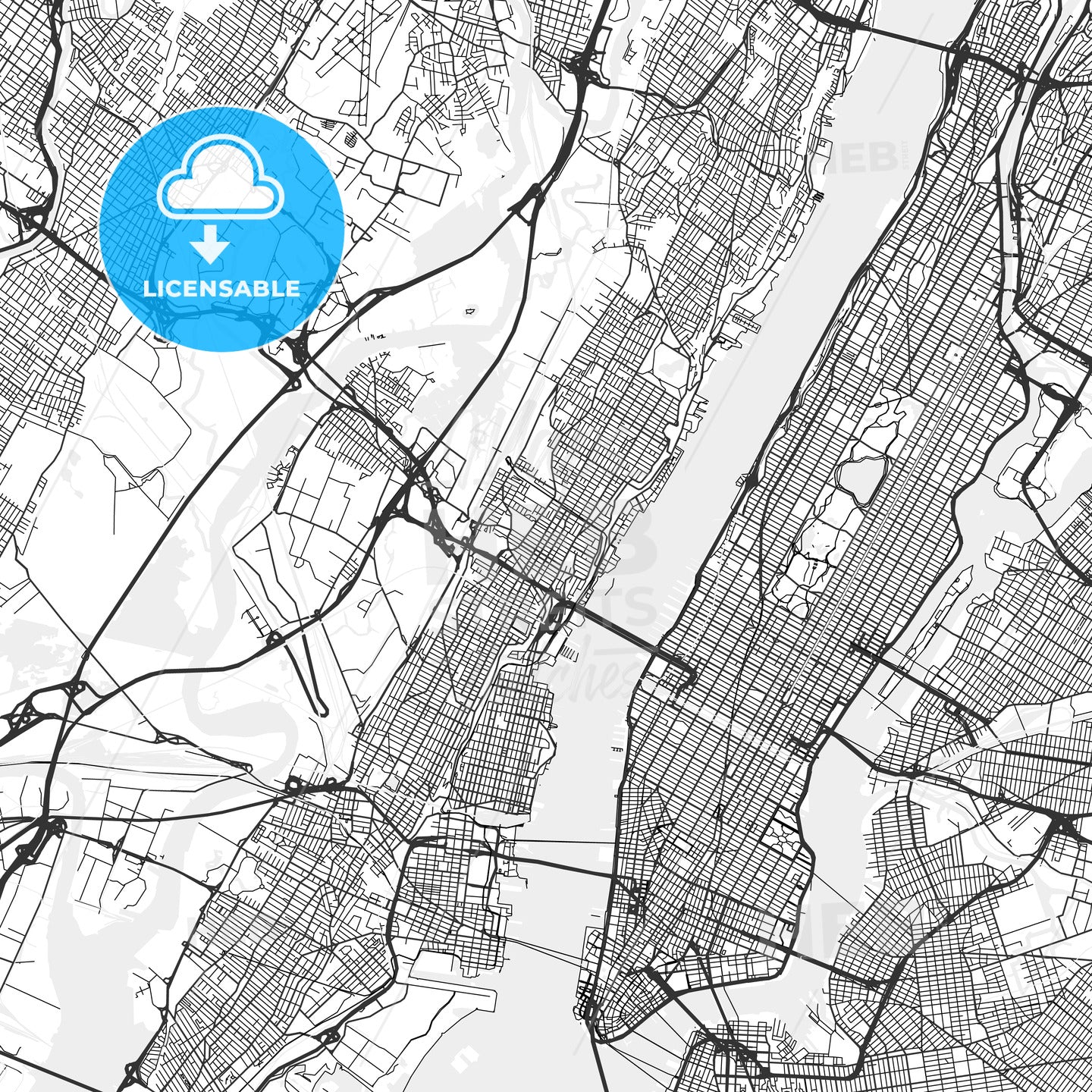 Union City, New Jersey - Area Map - Light
