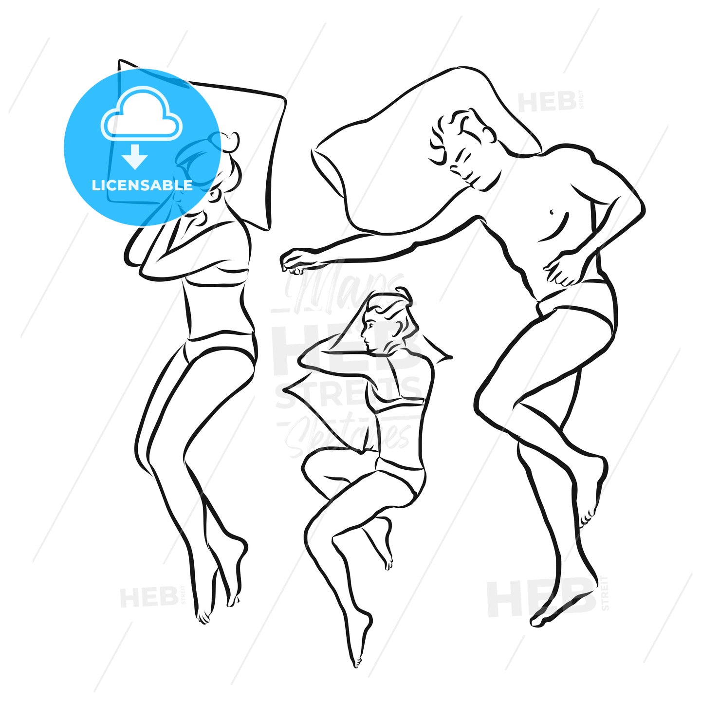 Various People sleeping together – instant download