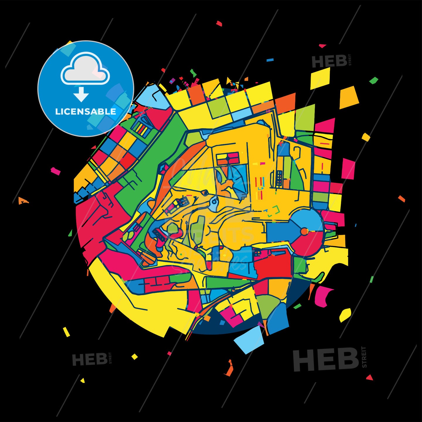 Vatican City, Holy See, Colorful Artmap