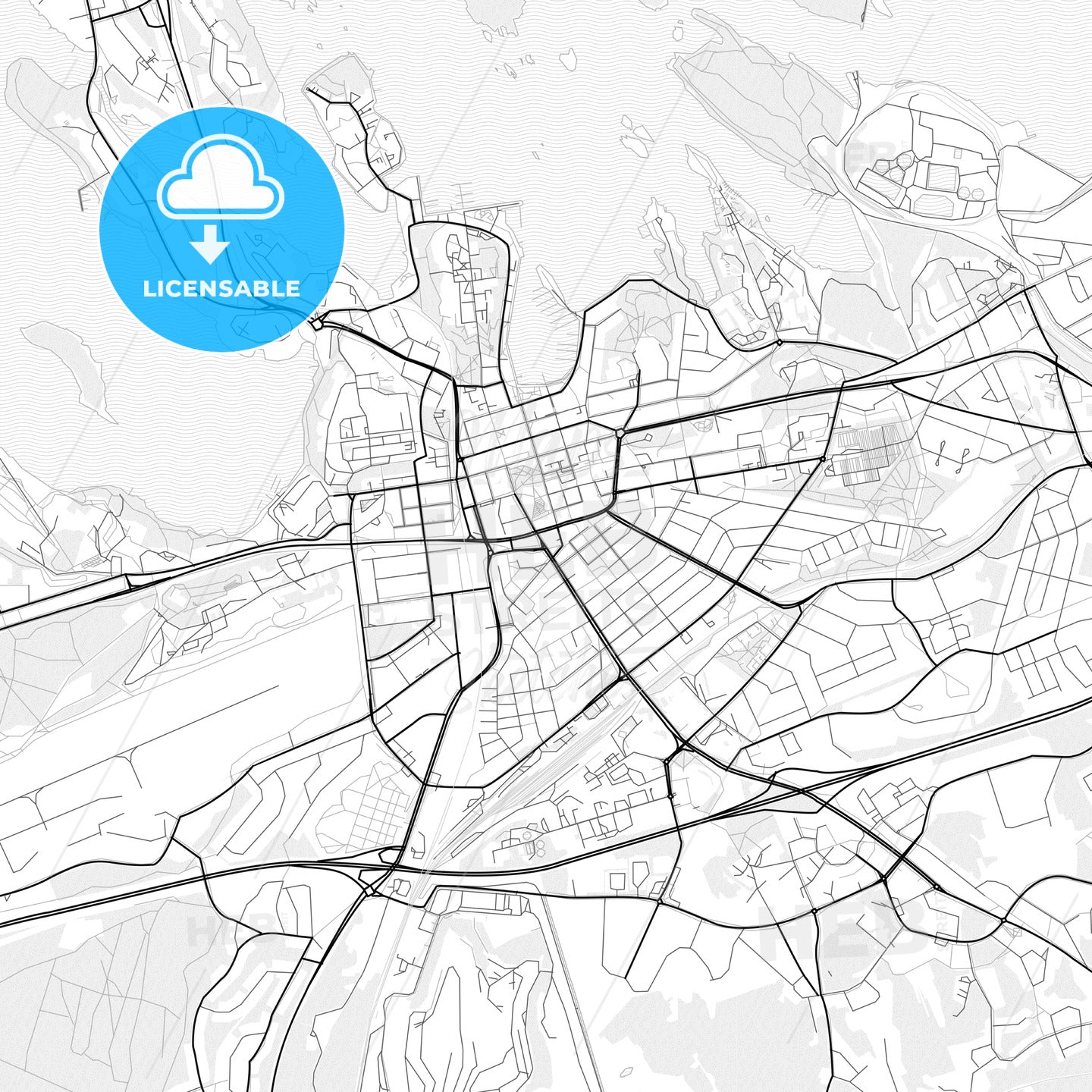 Vector PDF map of Lappeenranta, Finland