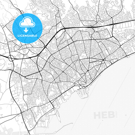 Vector PDF map of Limassol  , Cyprus