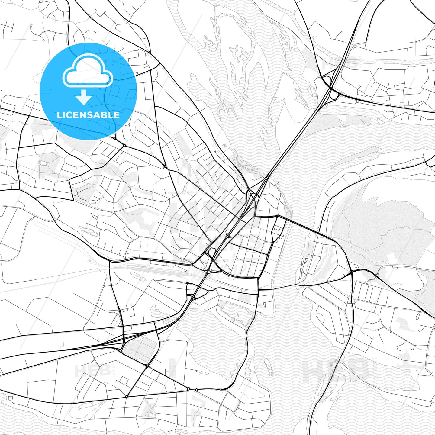 Vector PDF map of Rovaniemi, Finland
