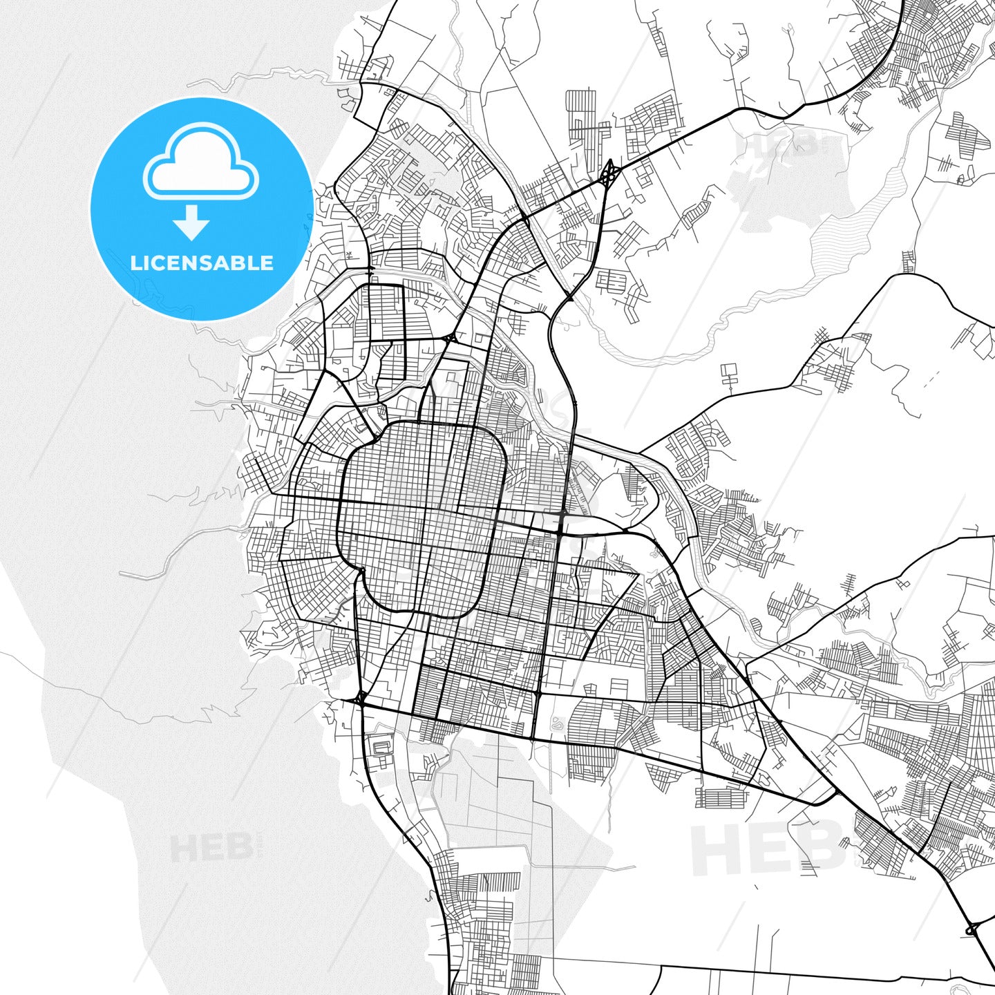 Vector Pdf Map Of San Pedro Sula Honduras Hebstreits 8525