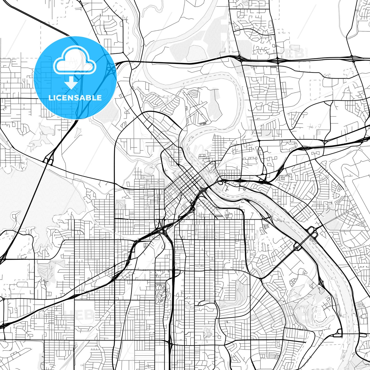 Shreveport Louisiana Area Map Stock Vector (Royalty Free) 139401314