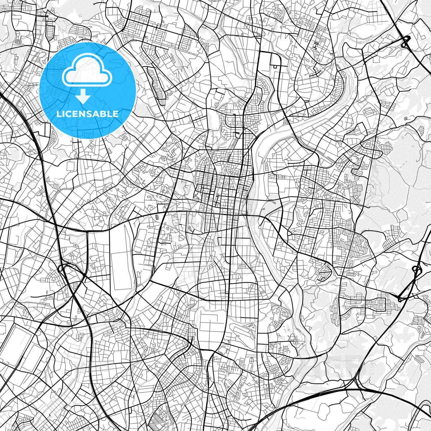 Vector Pdf Map Of Toyota, Japan - Hebstreits