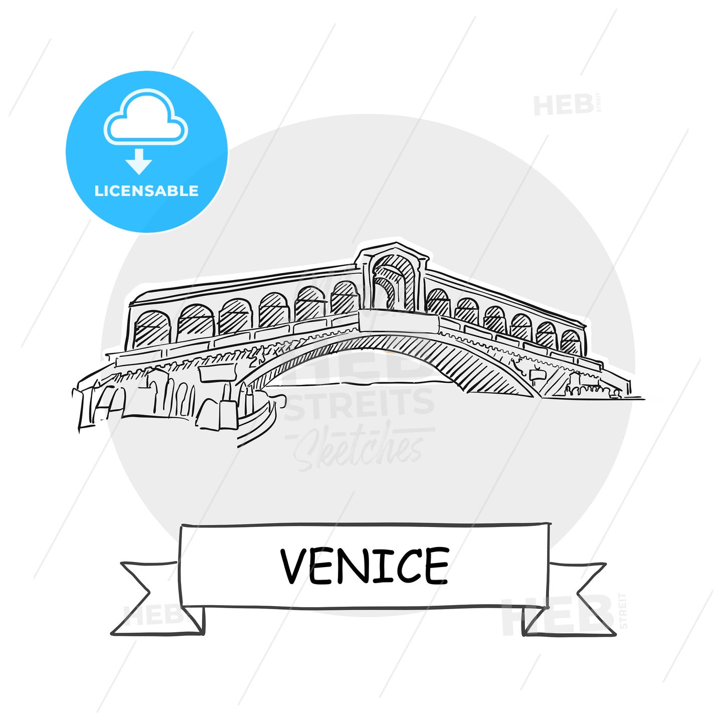 Venice Cityscape Vector Sign – instant download