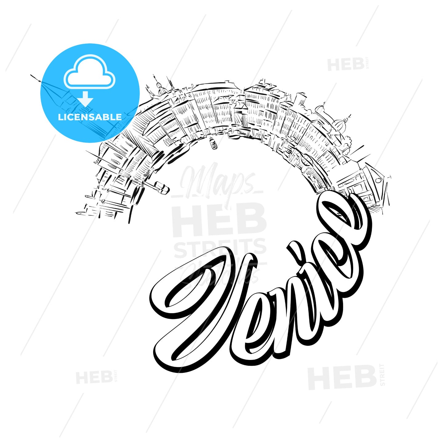 Venice landmarks cover design – instant download