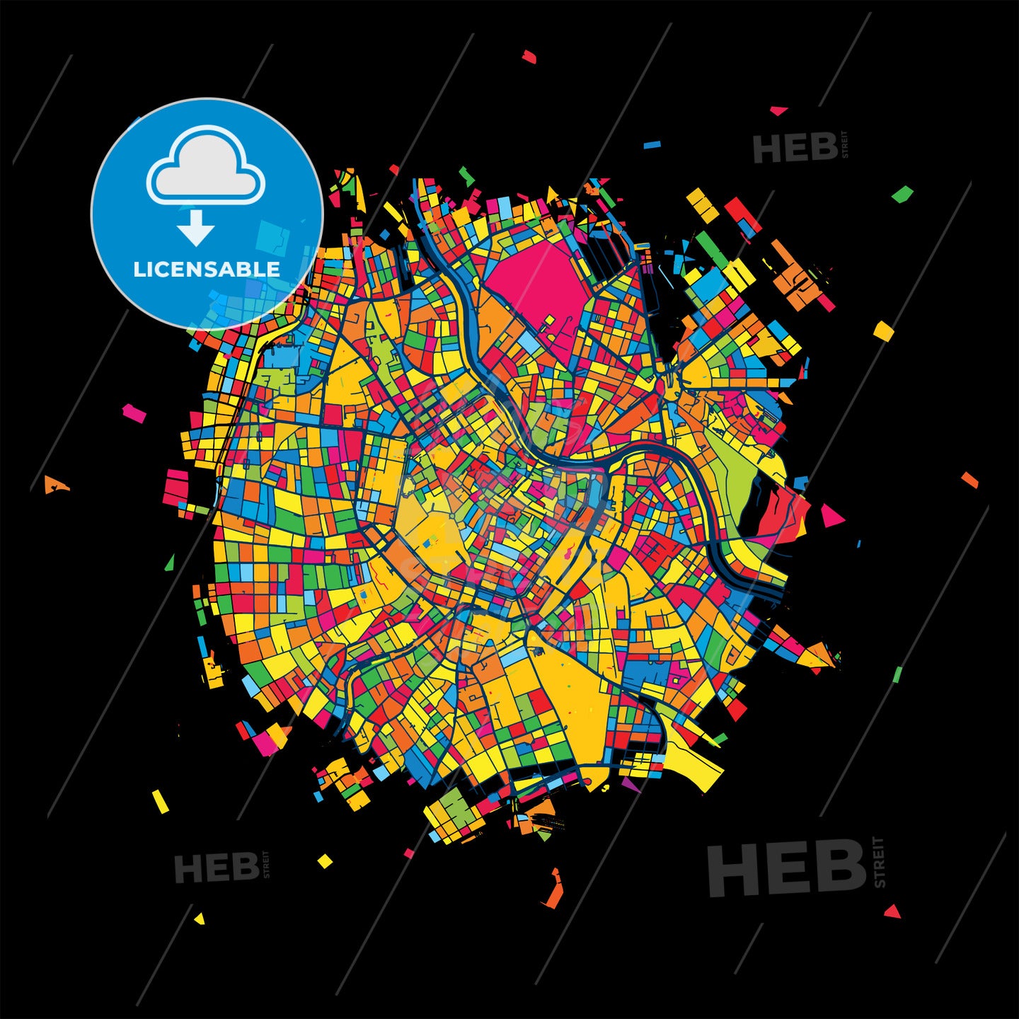 Vienna, Austria, Colorful Artmap