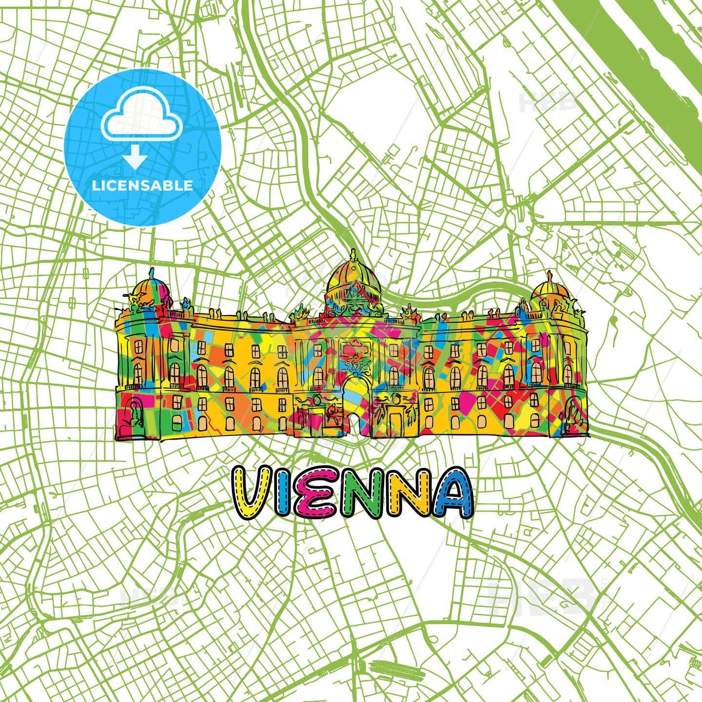 Vienna Travel Art Map