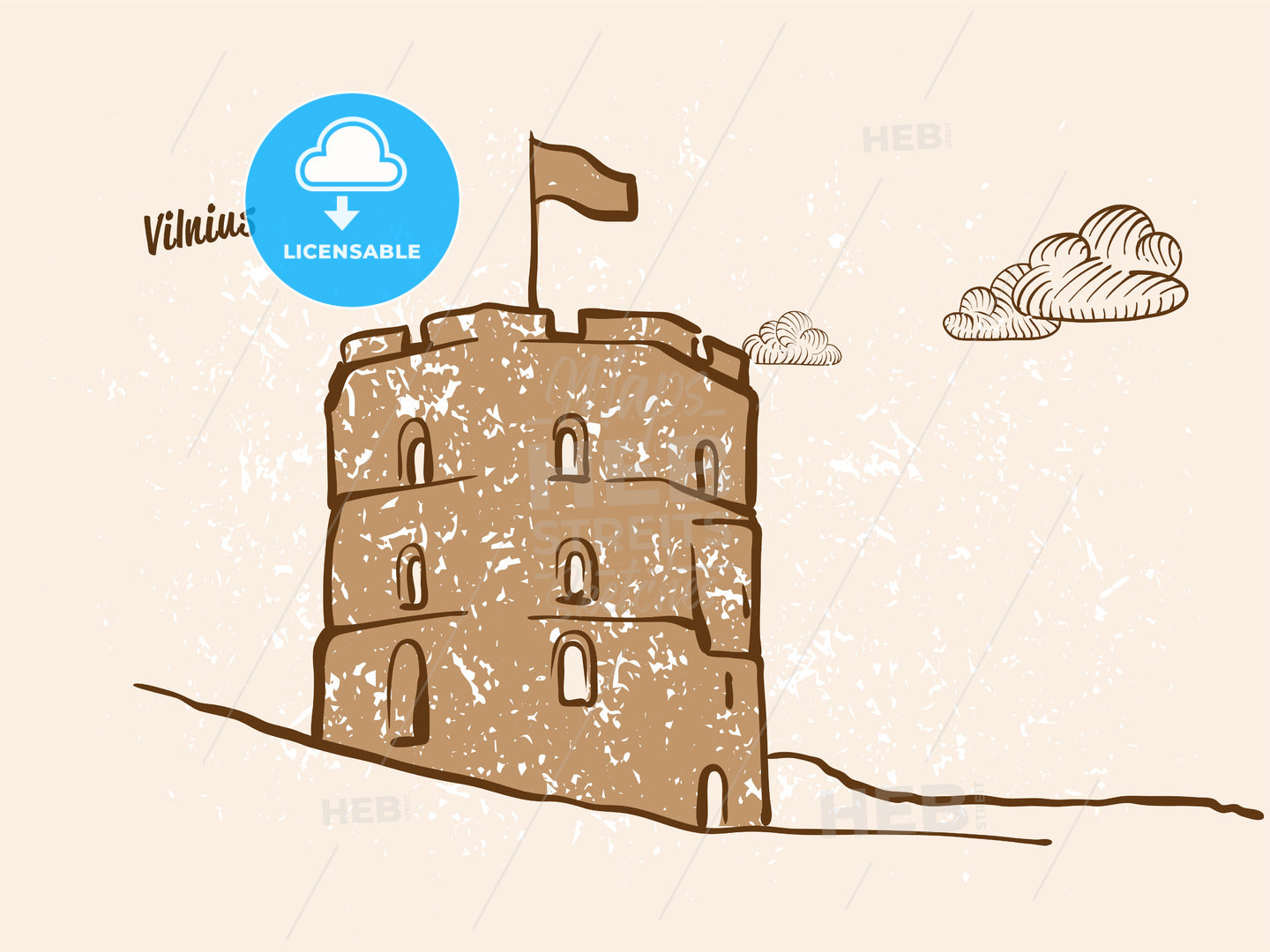 Vilnius, Lithuania, Greeting Card – instant download