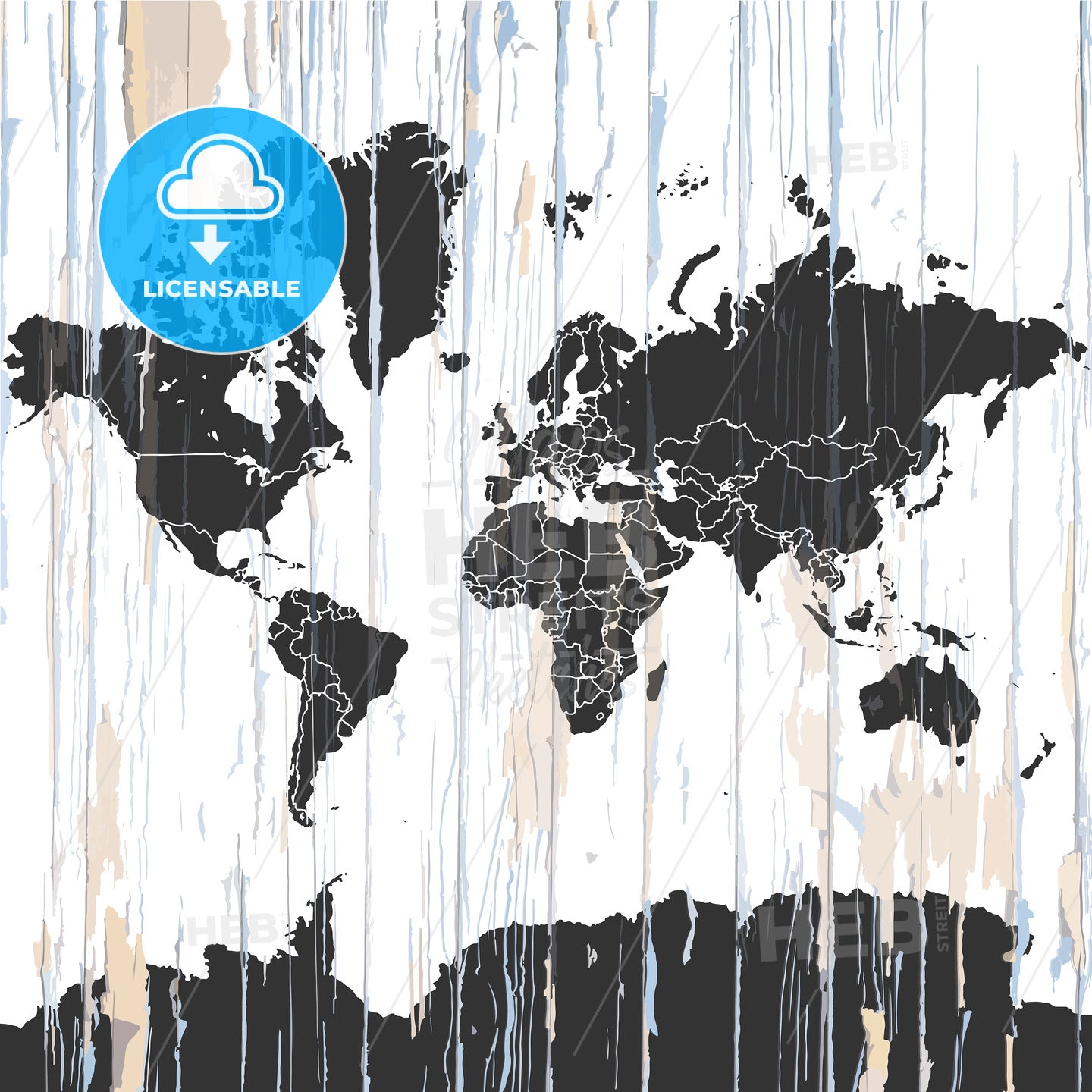 Vintage World Map on wooden background