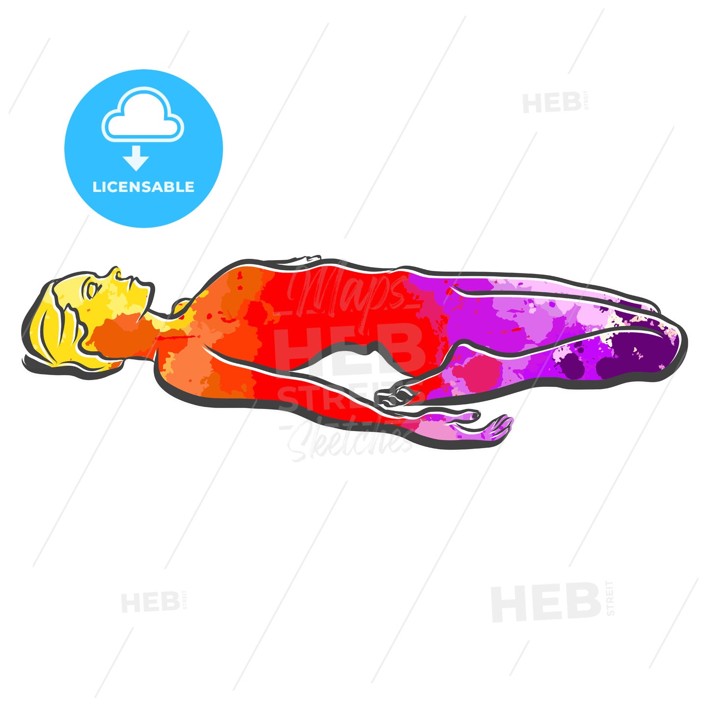 Virasana Supta Yoga Colorful Logo