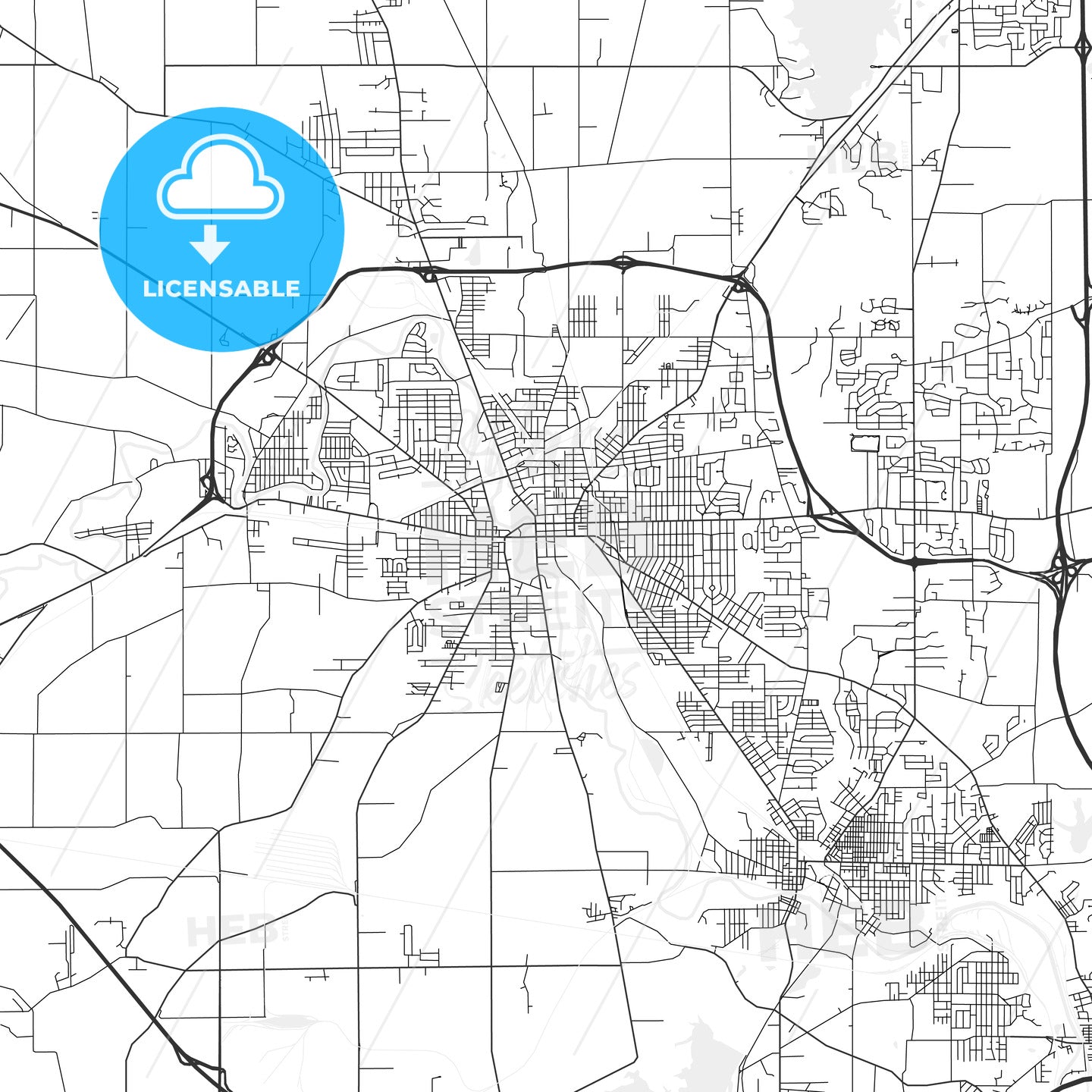 Warren, Ohio - Area Map - Light