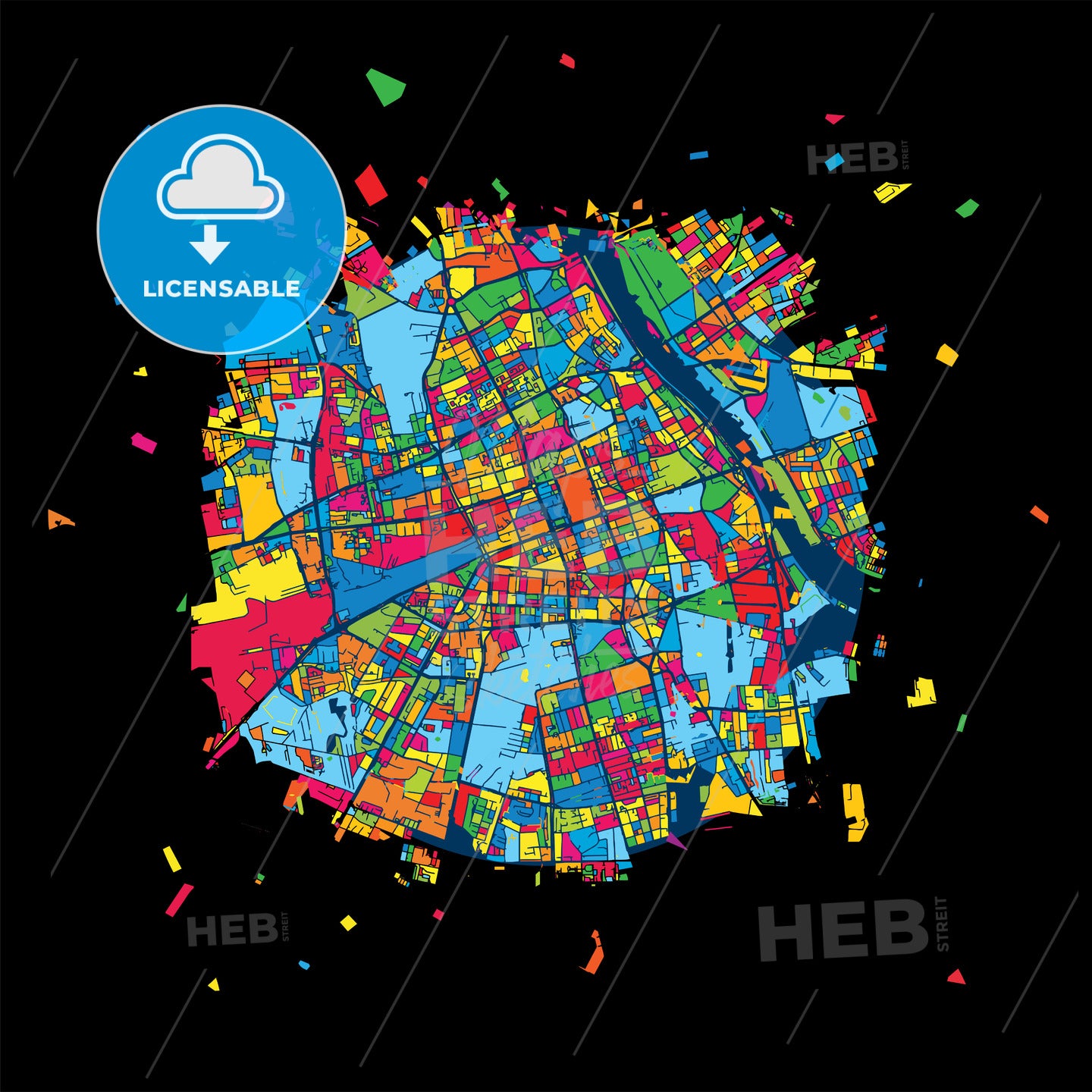 Warsaw, Poland, Colorful Artmap