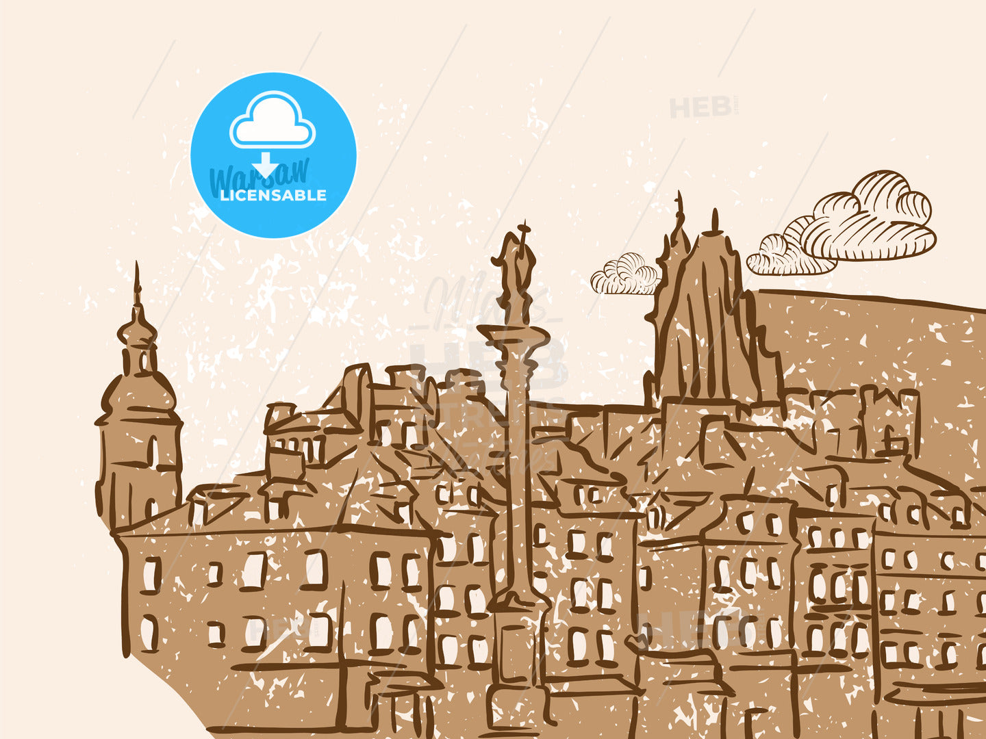 Warsaw, Poland, Greeting Card – instant download