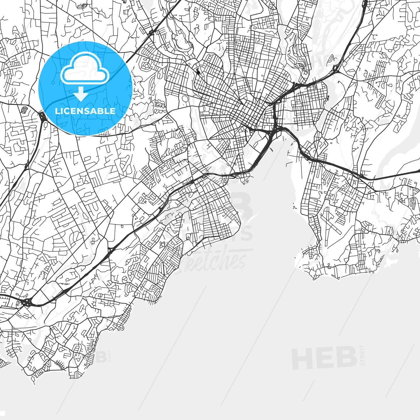 West Haven, Connecticut - Area Map - Light