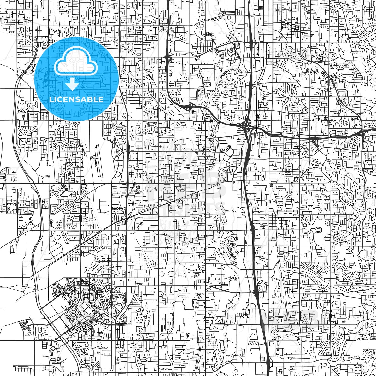 West Jordan, Utah - Area Map - Light
