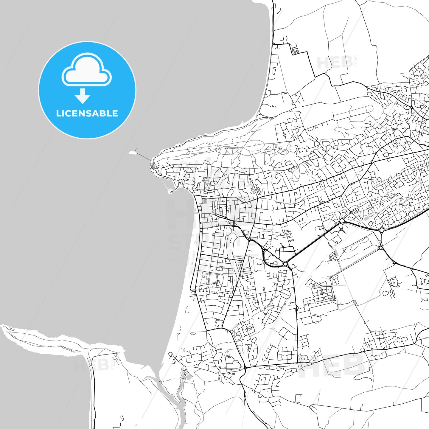Weston-super-Mare, England, UK, Vector Map - Light