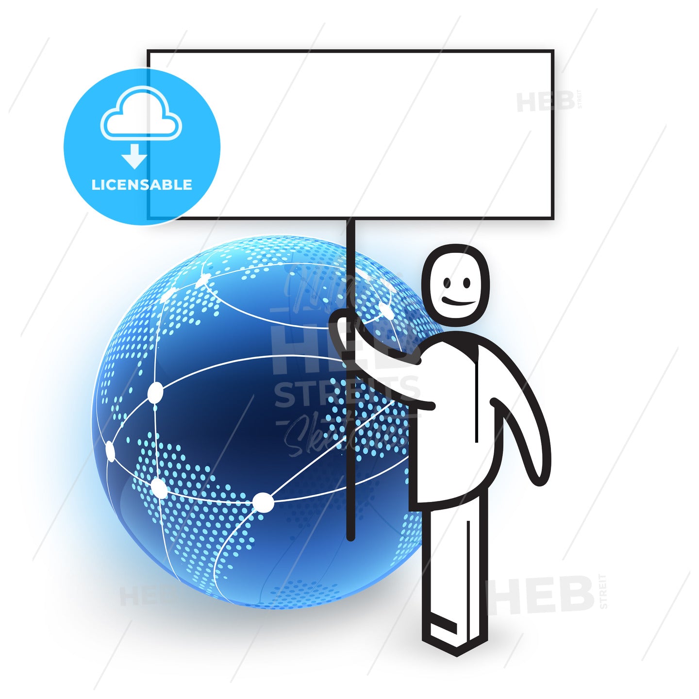 White male bevore dotted globe – instant download