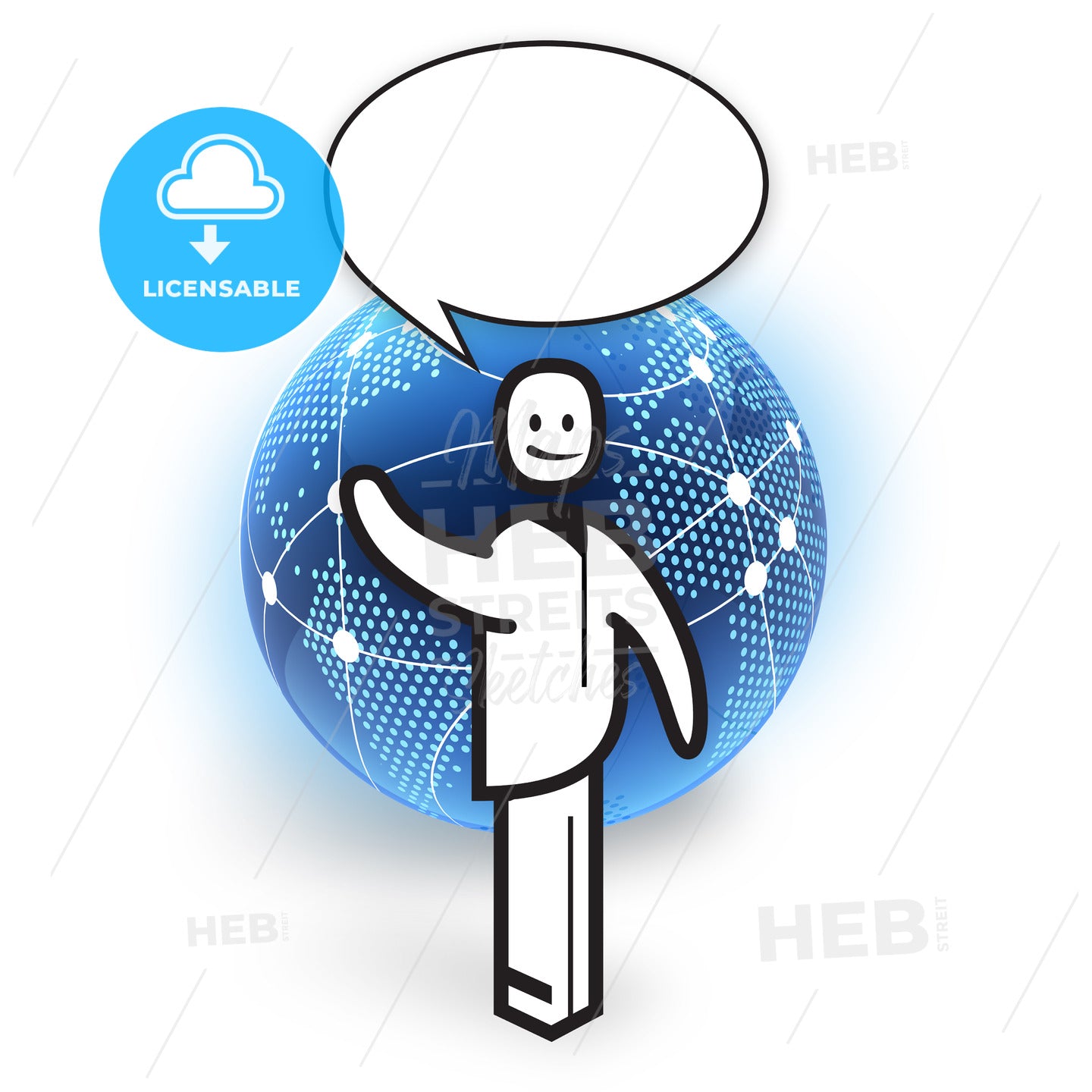 White male with balloon – instant download