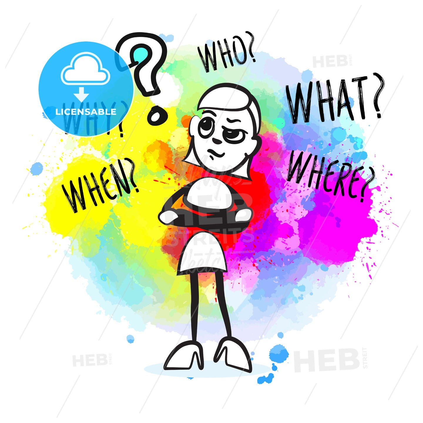 Woman thinking about why – instant download