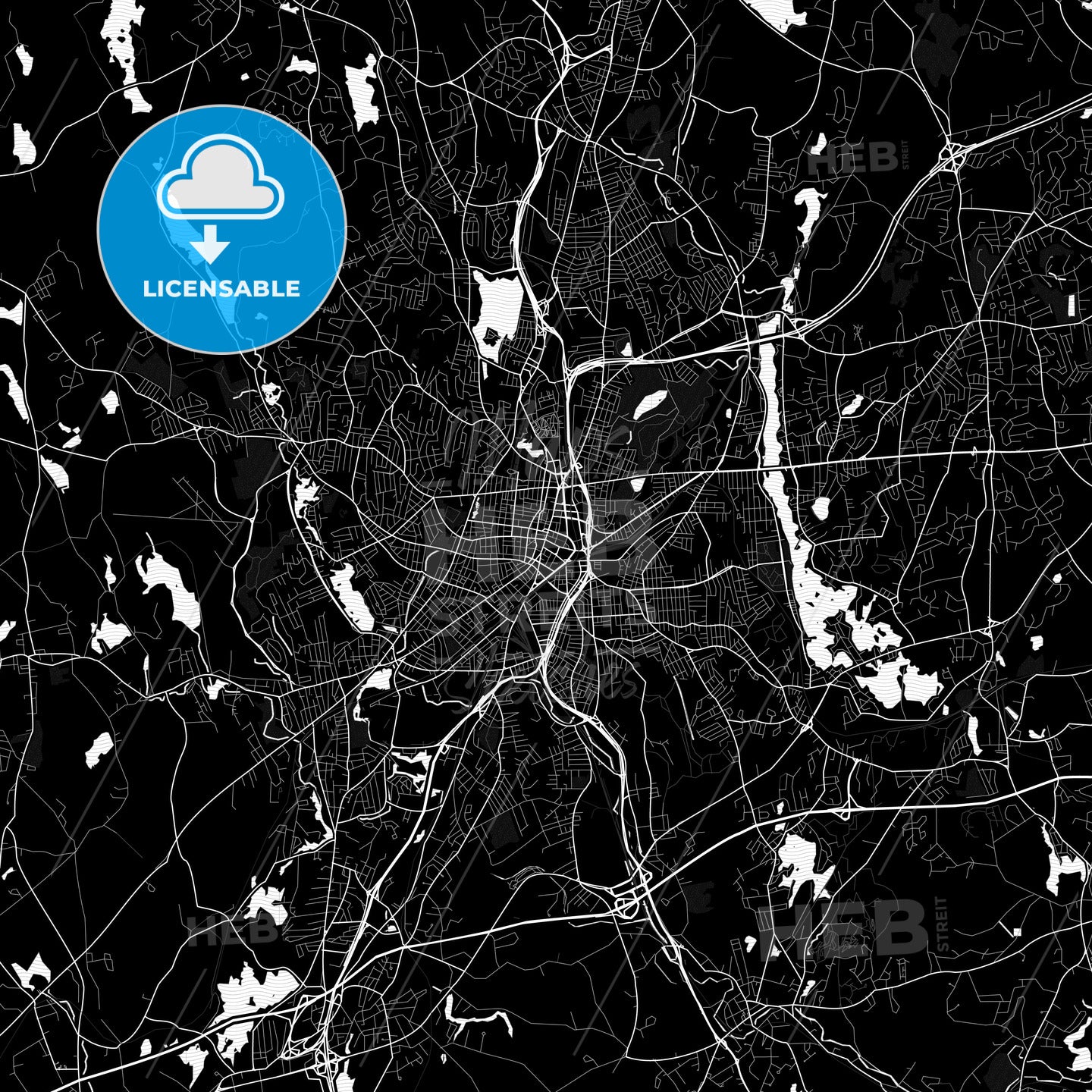 Worcester, Massachusetts, United States, PDF map