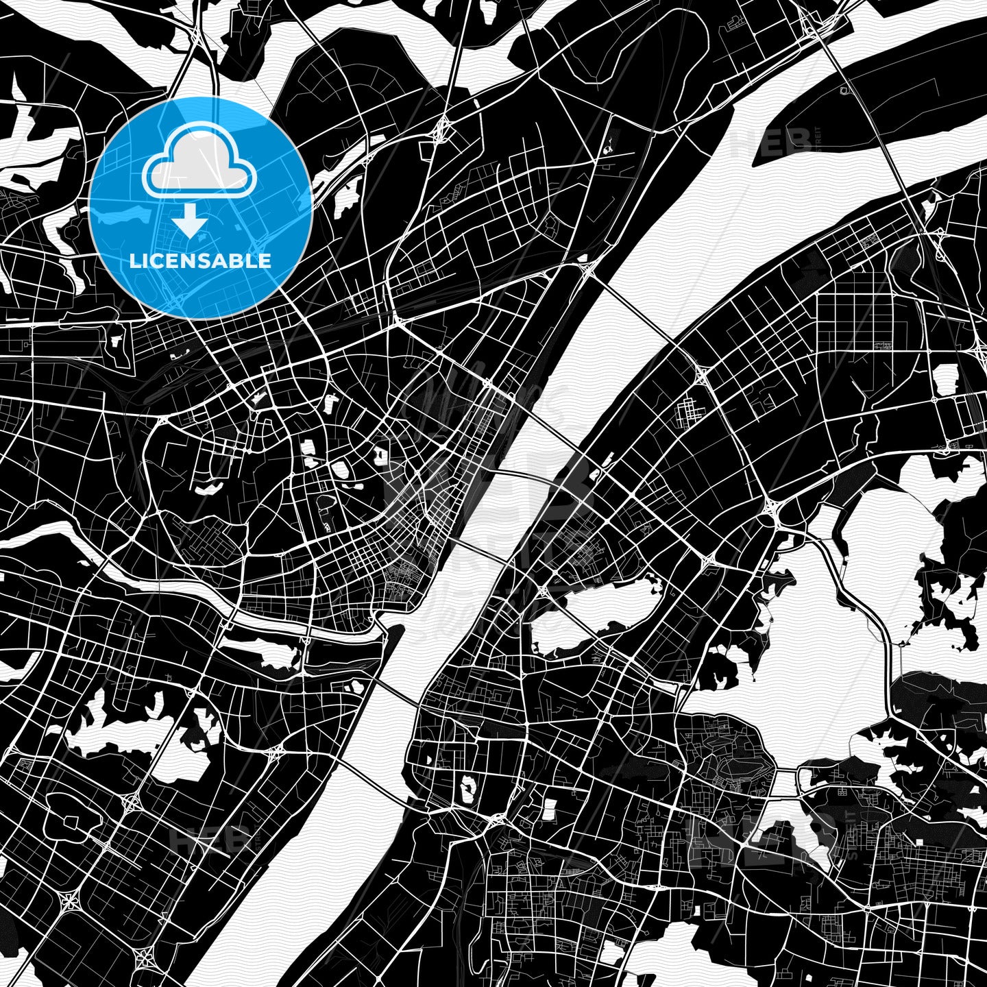 Wuhan, China PDF map