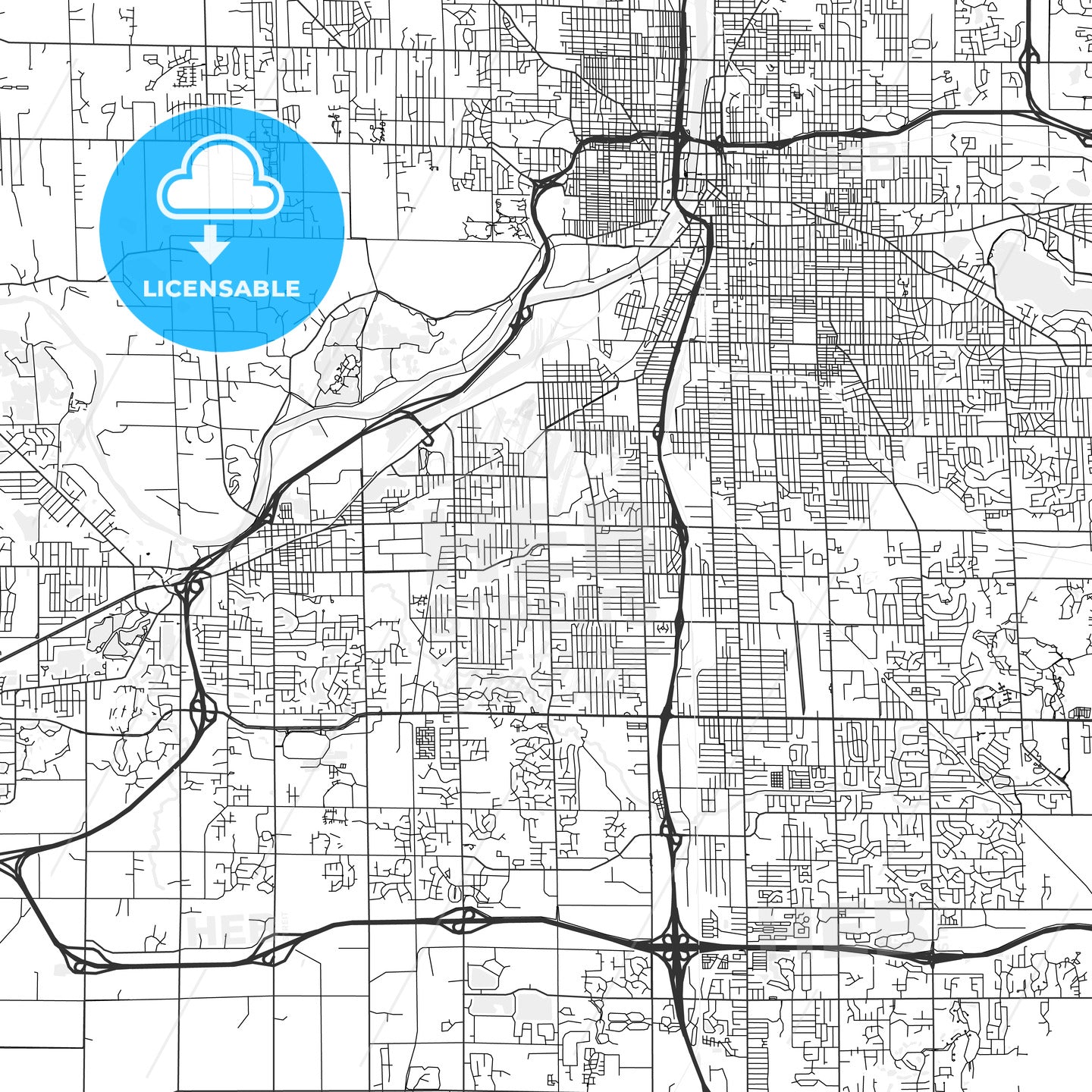 Wyoming, Michigan - Area Map - Light