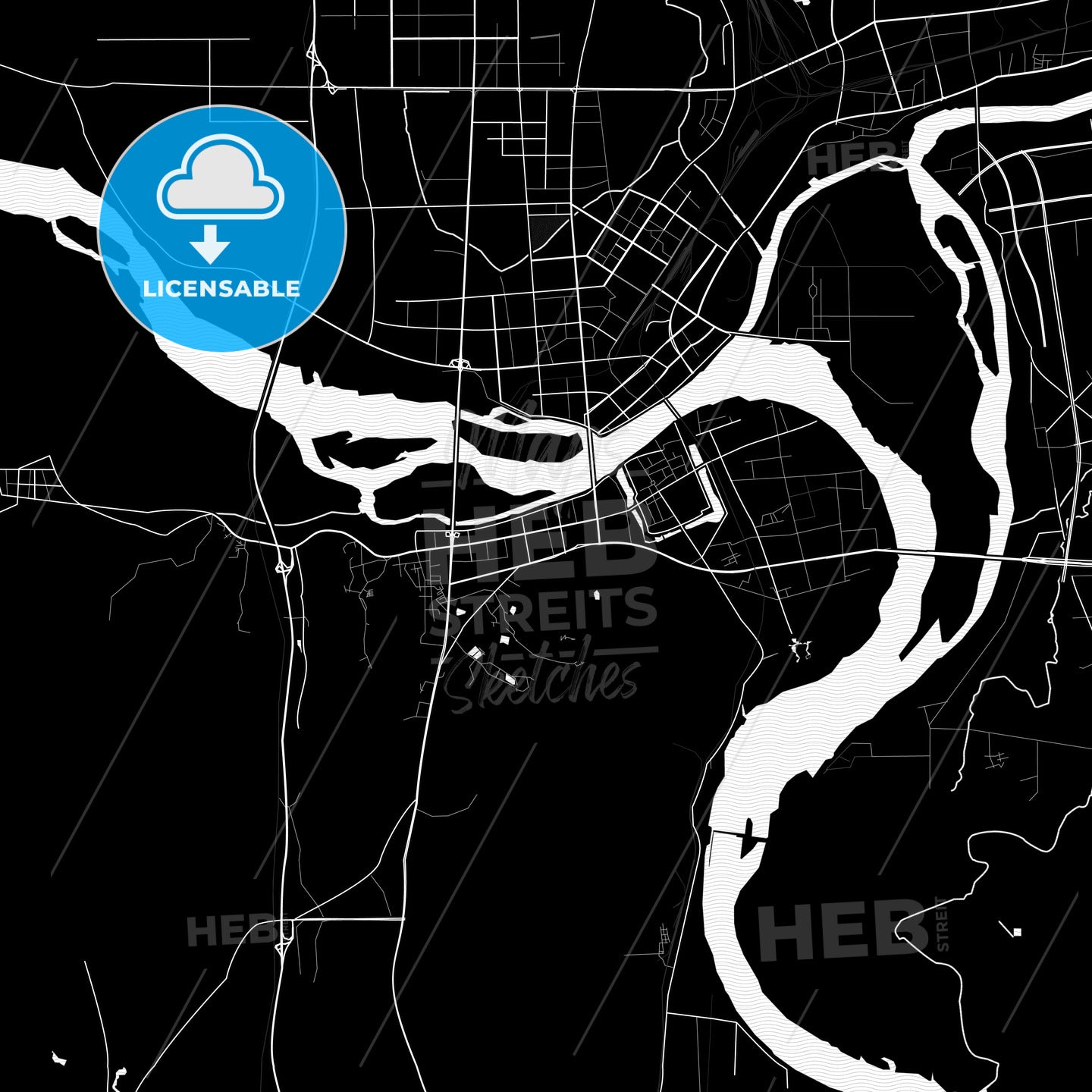 Xiangyang, China PDF map