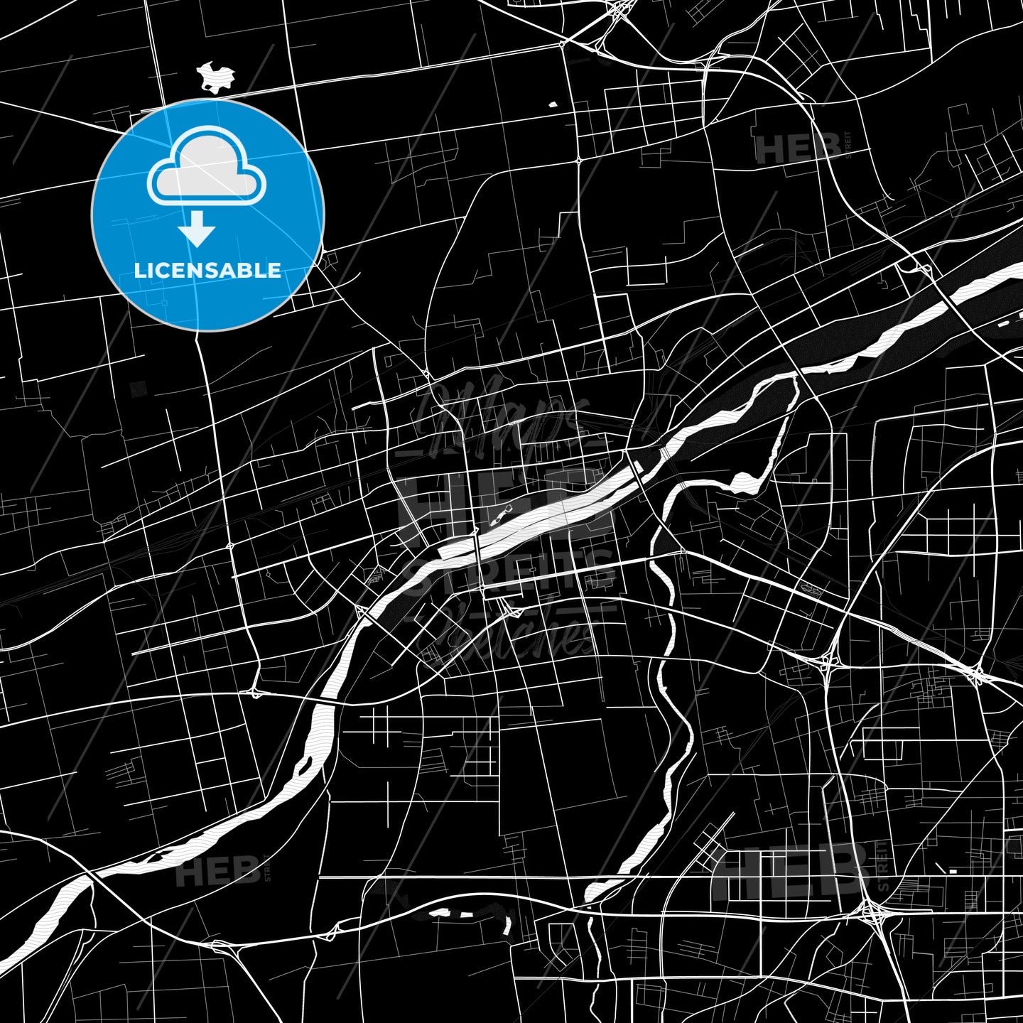 Xianyang, China PDF map