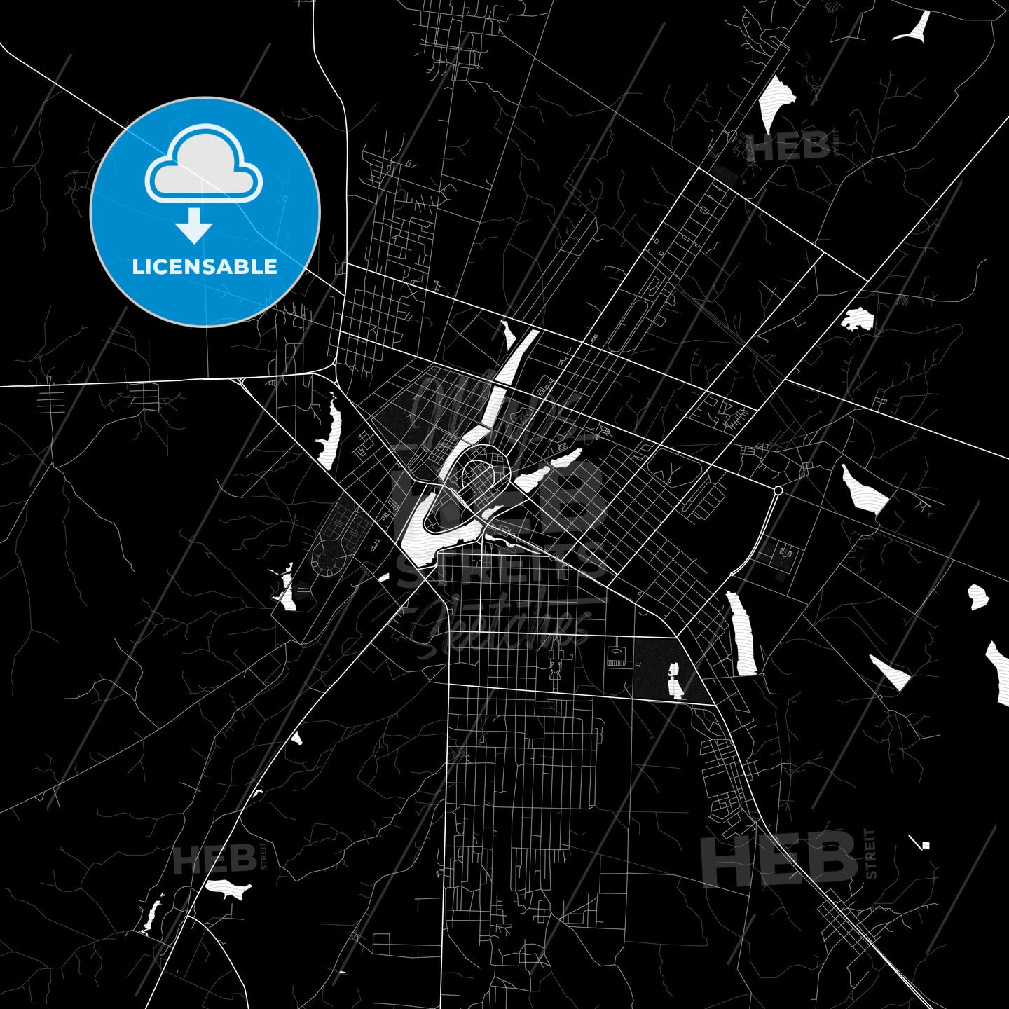 Yamoussoukro, Ivory Coast PDF map