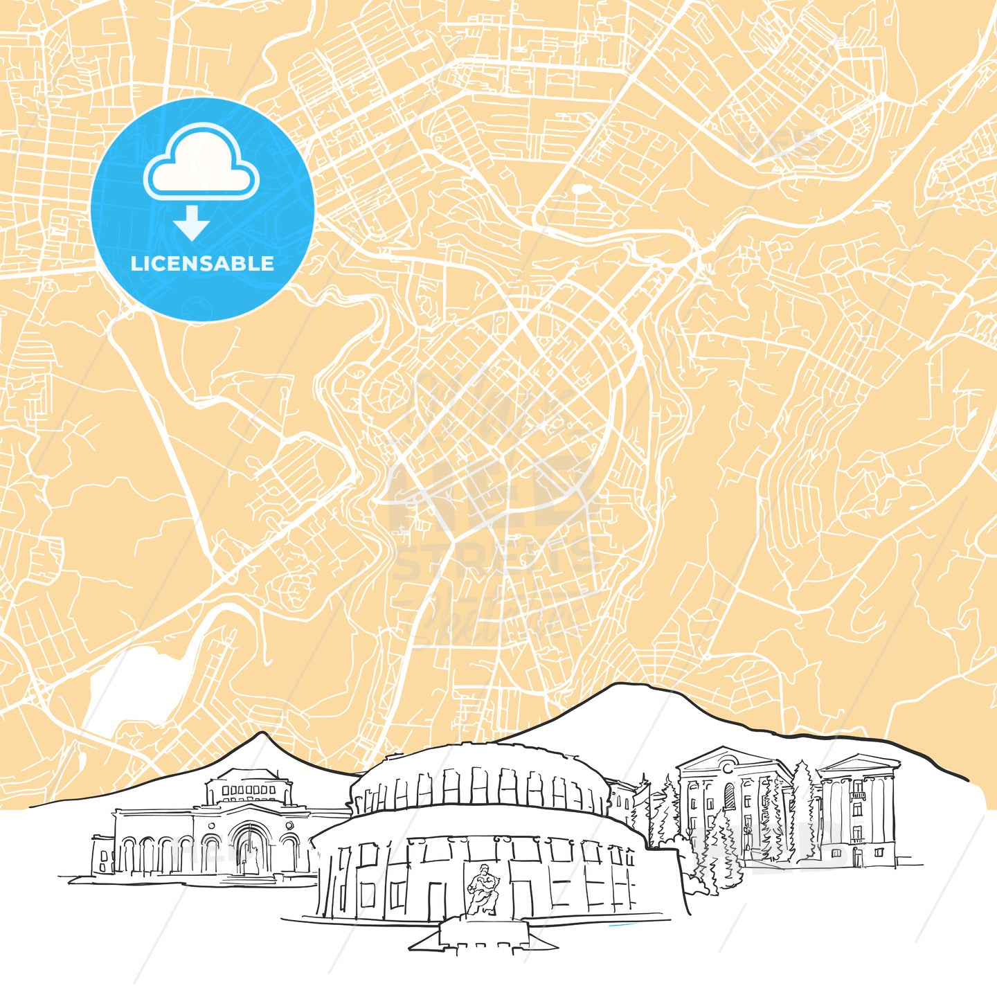 Yerevan Armenia Background Map