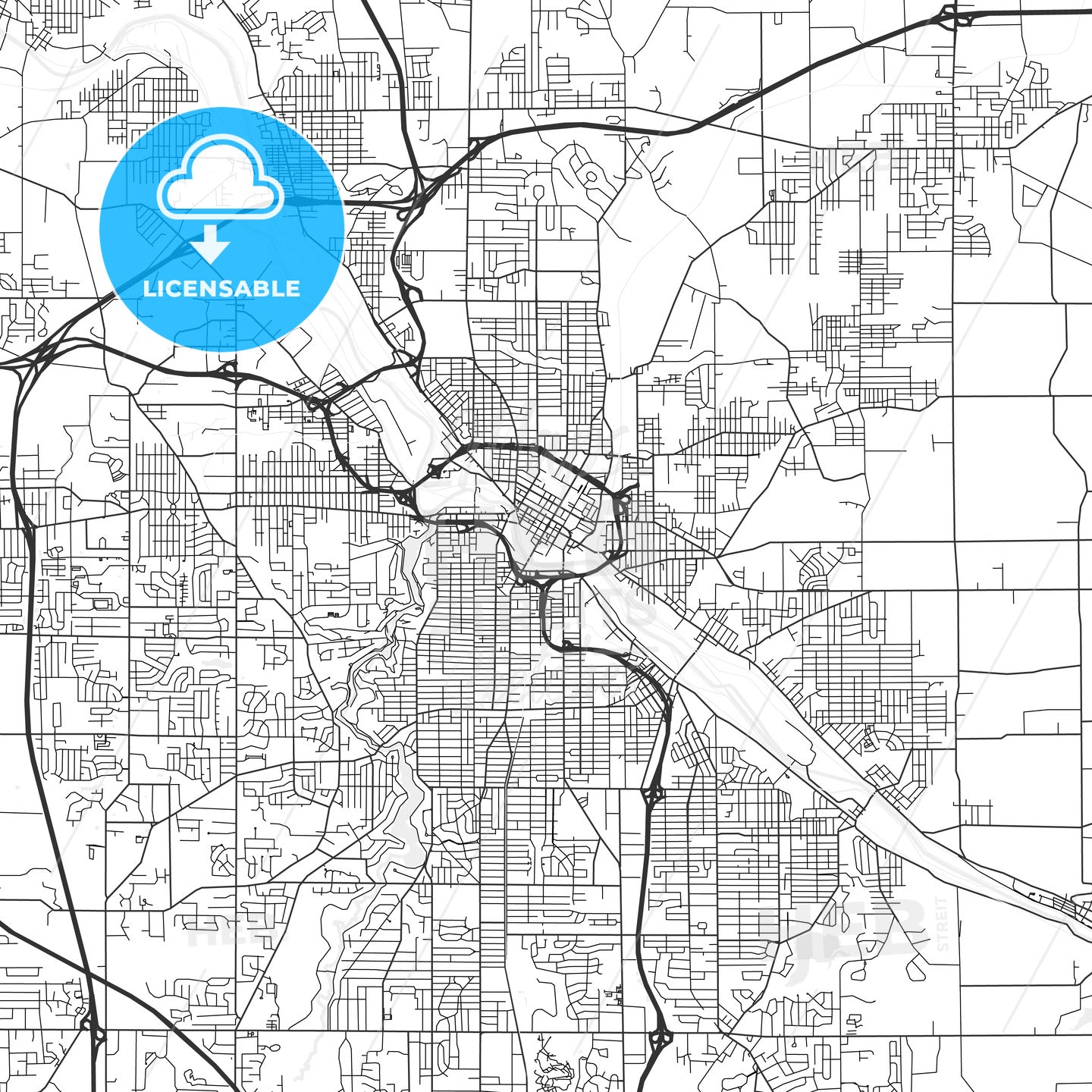 Youngstown, Ohio - Area Map - Light