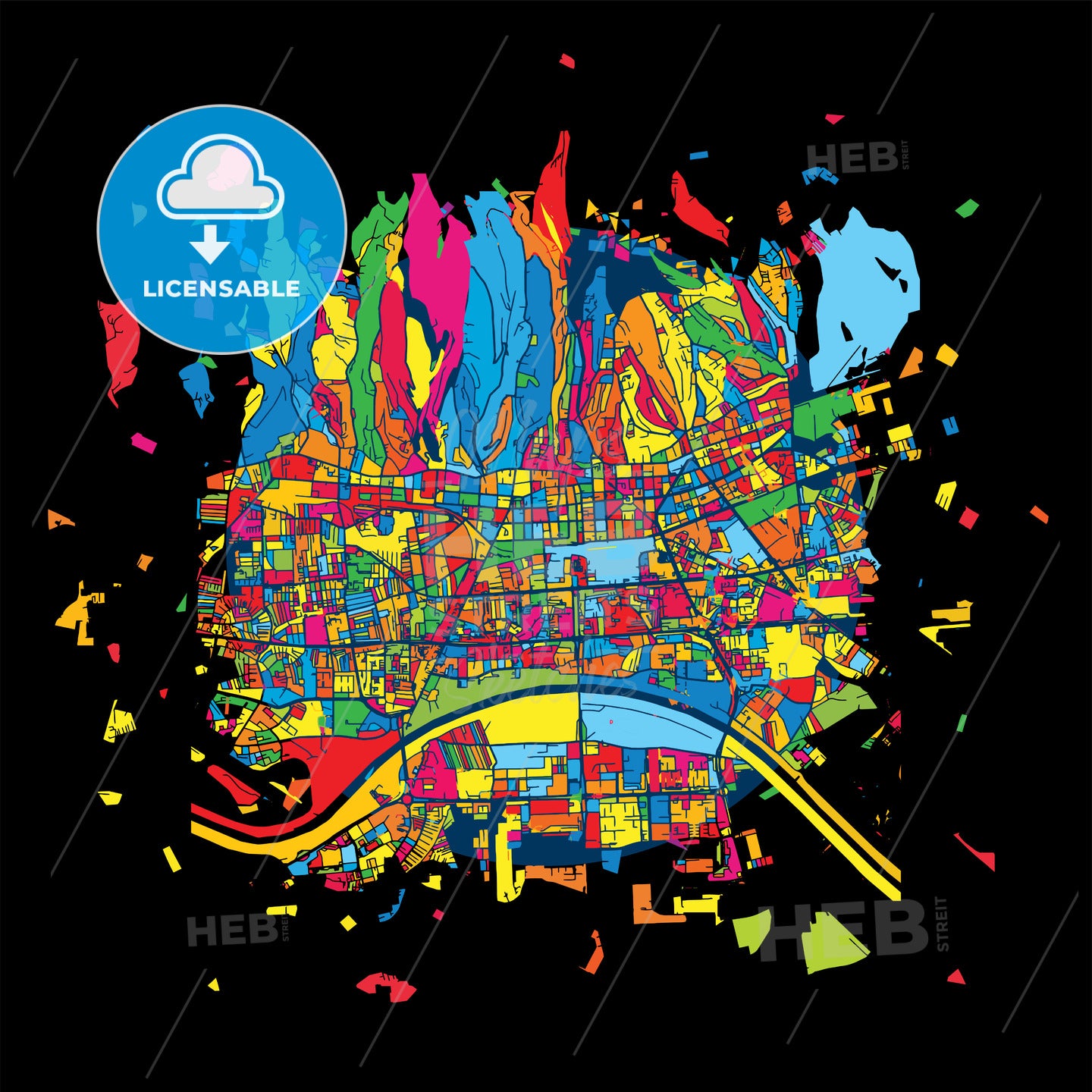 Zagreb, Croatia, Colorful Artmap