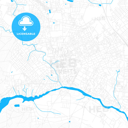 Zhytomyr, Ukraine PDF vector map with water in focus