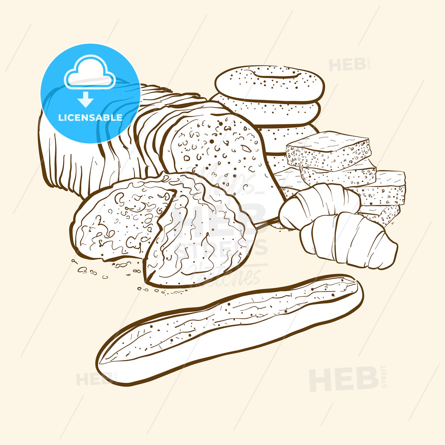 collection of bakery products – instant download