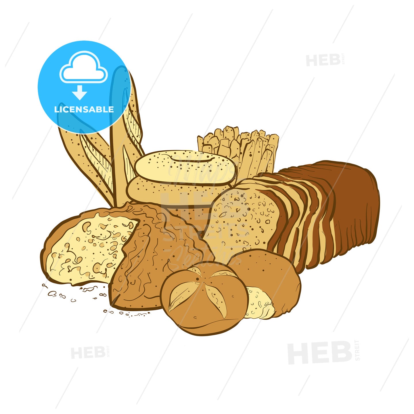 colored bakery products compositon – instant download