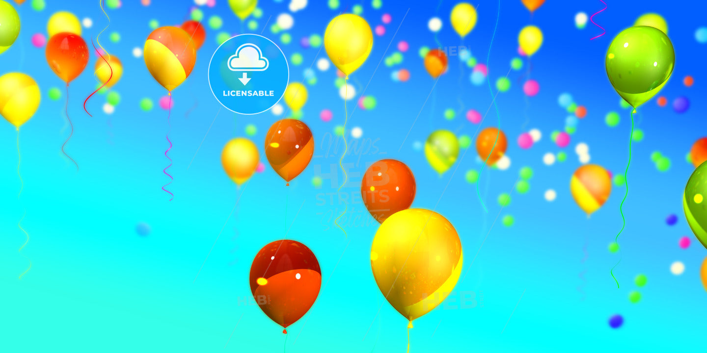 colorful ballons in the sky – instant download