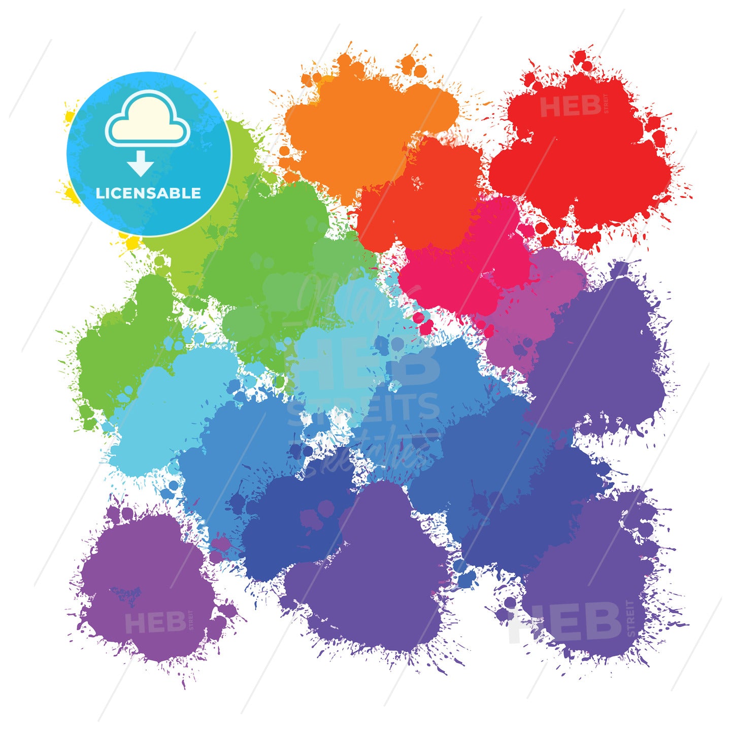 colorful splashes backgrounds pattern – instant download