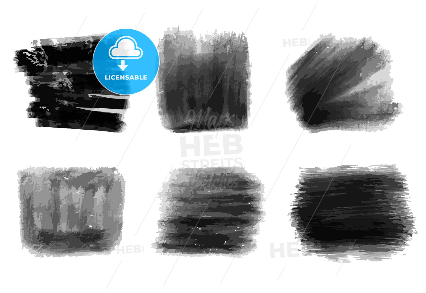 hand-drawn black pencils strokes – instant download