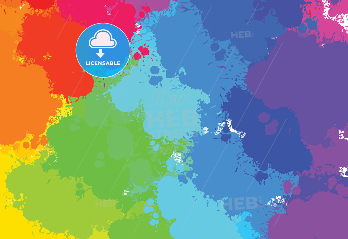 hand-drawn colourful splashes pattern – instant download