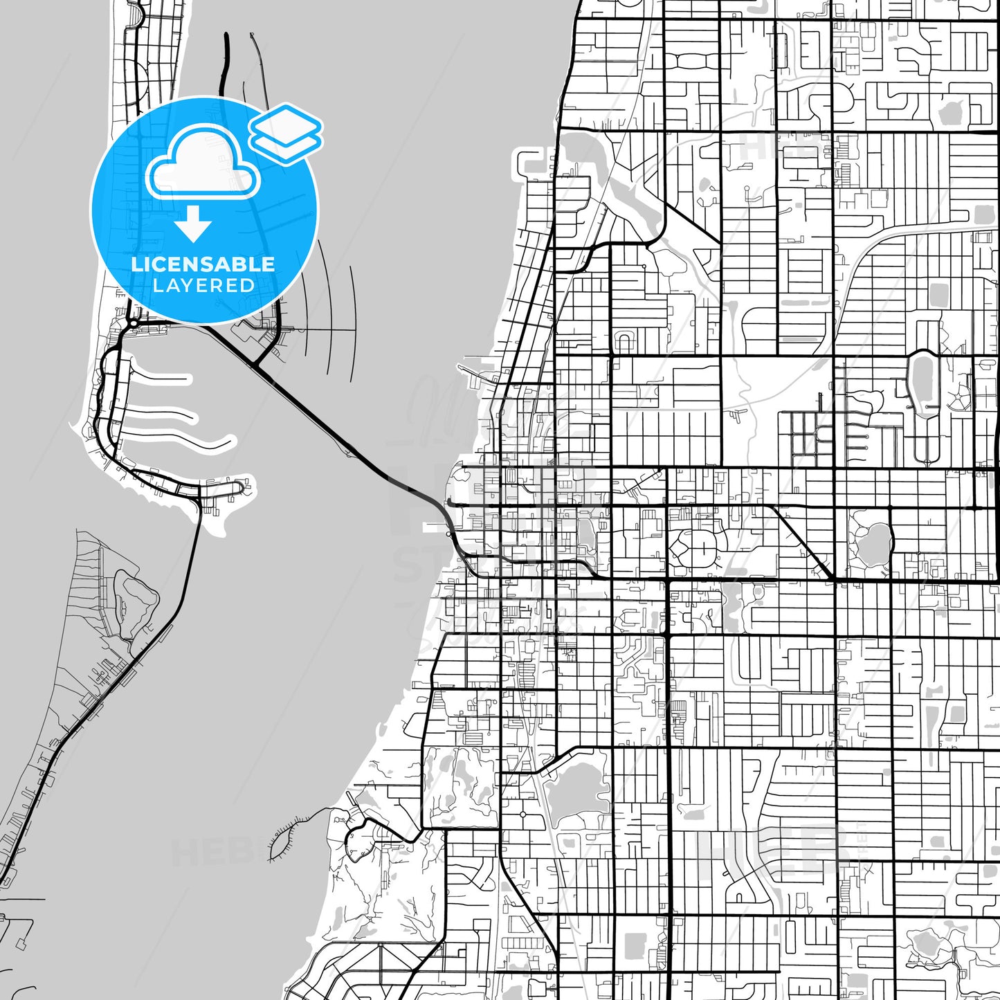 Layered PDF map of Clearwater, Florida, United States